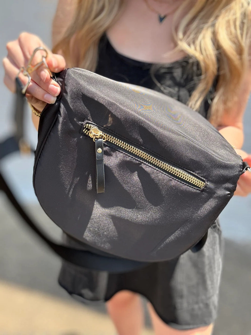 Nylon Double Zip Bag - Sage Green *TRENDING*