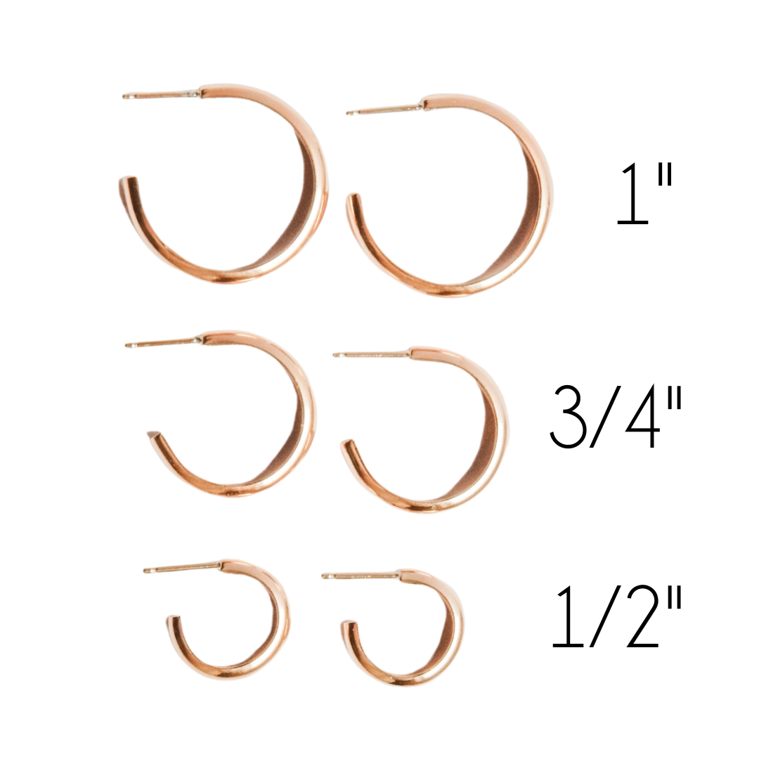 Classic Hoop Earrings - Silver 1/2"