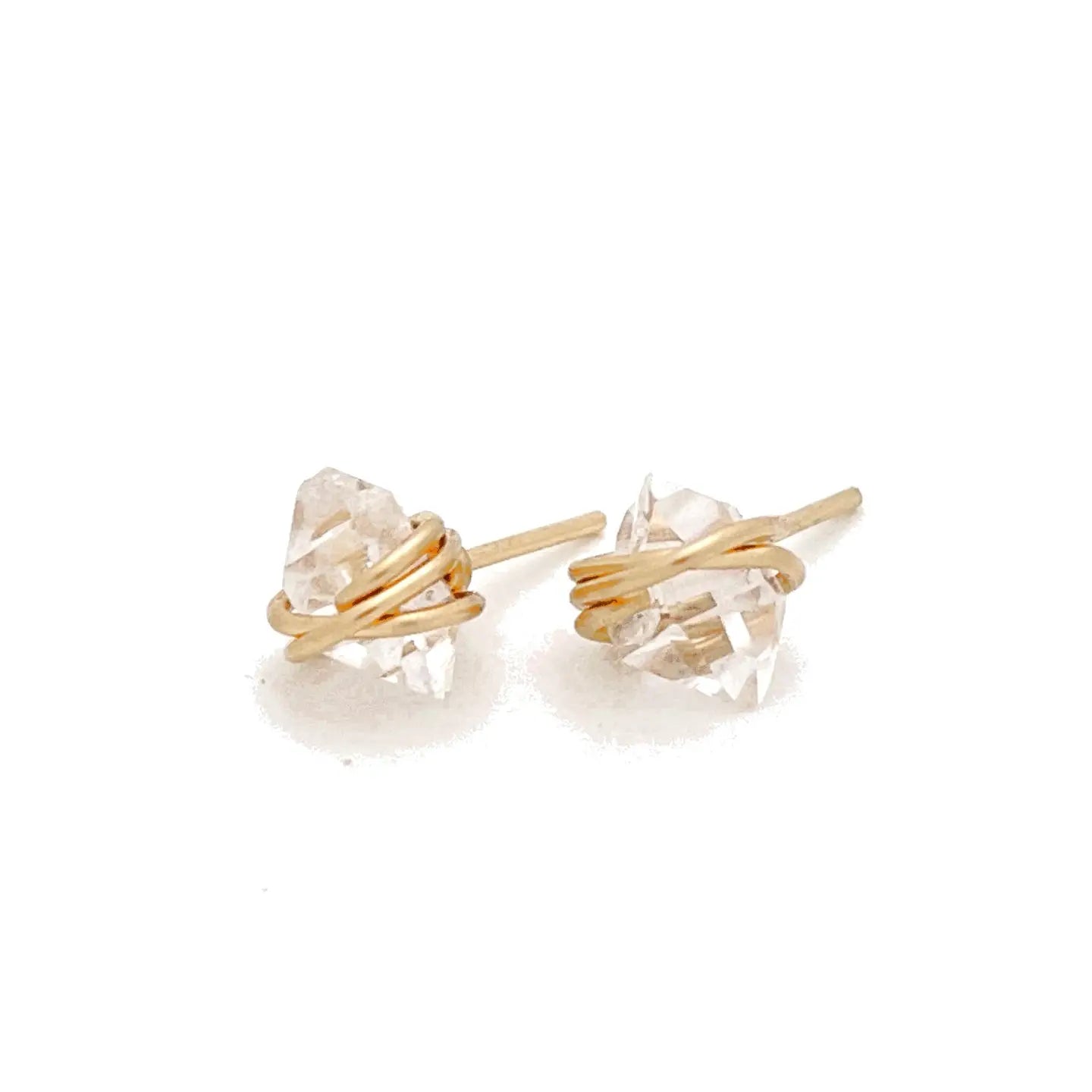 Herkimer Diamond Earrings - Gold