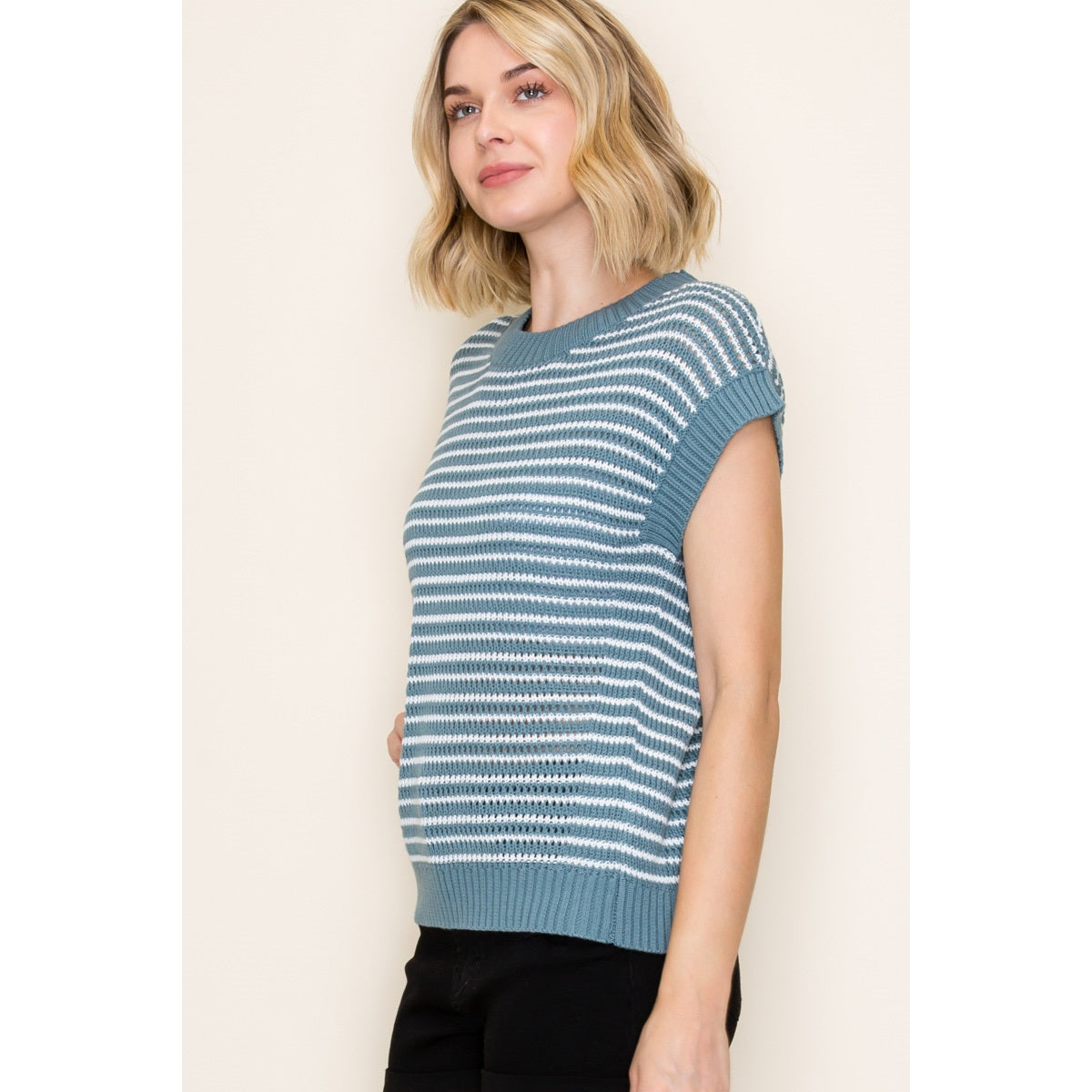 Short Sleeve Knit Sweater