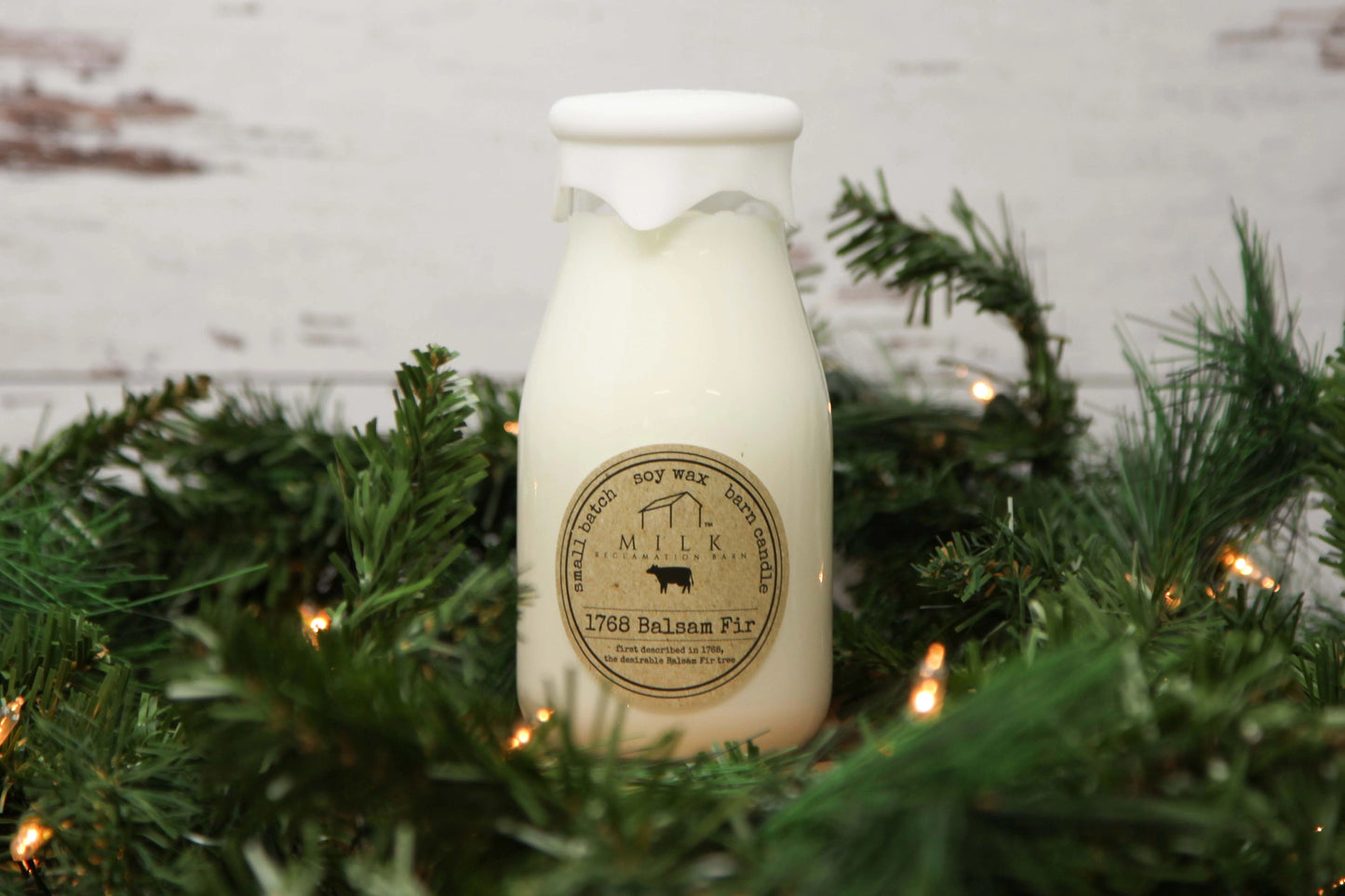 Holiday Milk Bottle Candle - 1768 Balsam Fir