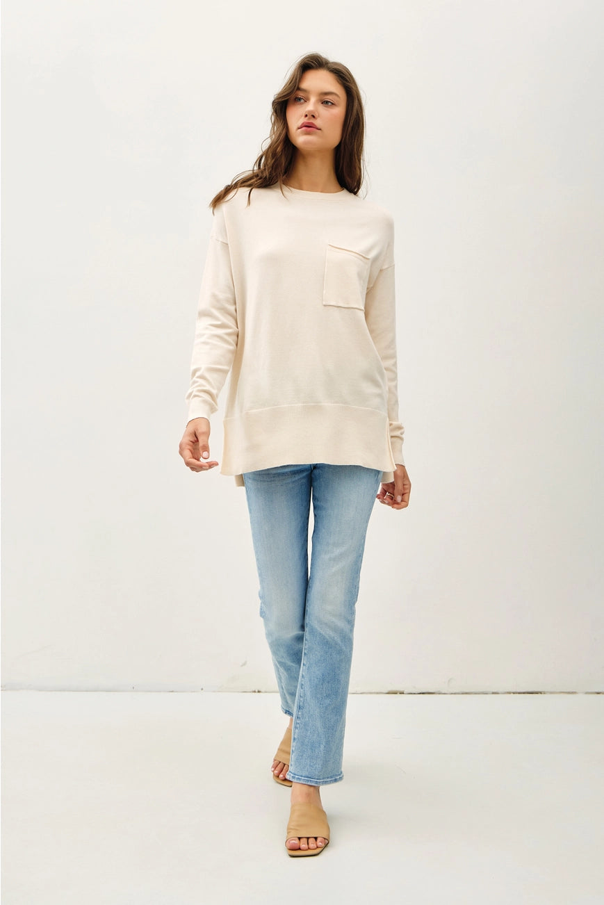 Oversized Long Sleeve Side Split Sweater