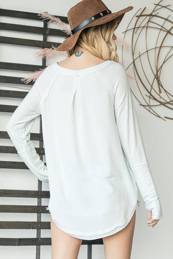FINAL SALE - The Becky Boat Neck Top {Lt. Gray}