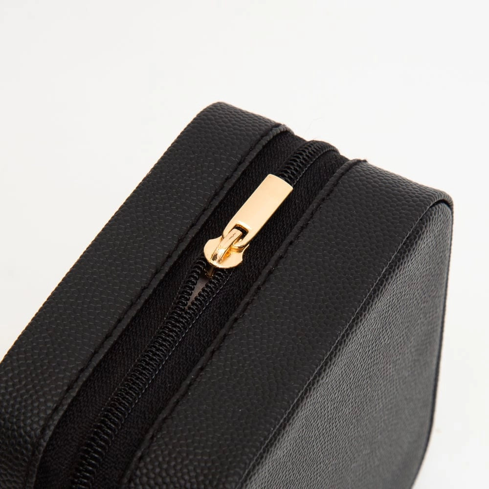 Quilted Zip Around Square Jewelry Box