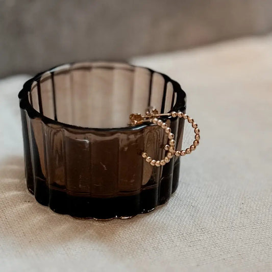 Beaded Huggie Hoop Earrings - Gold