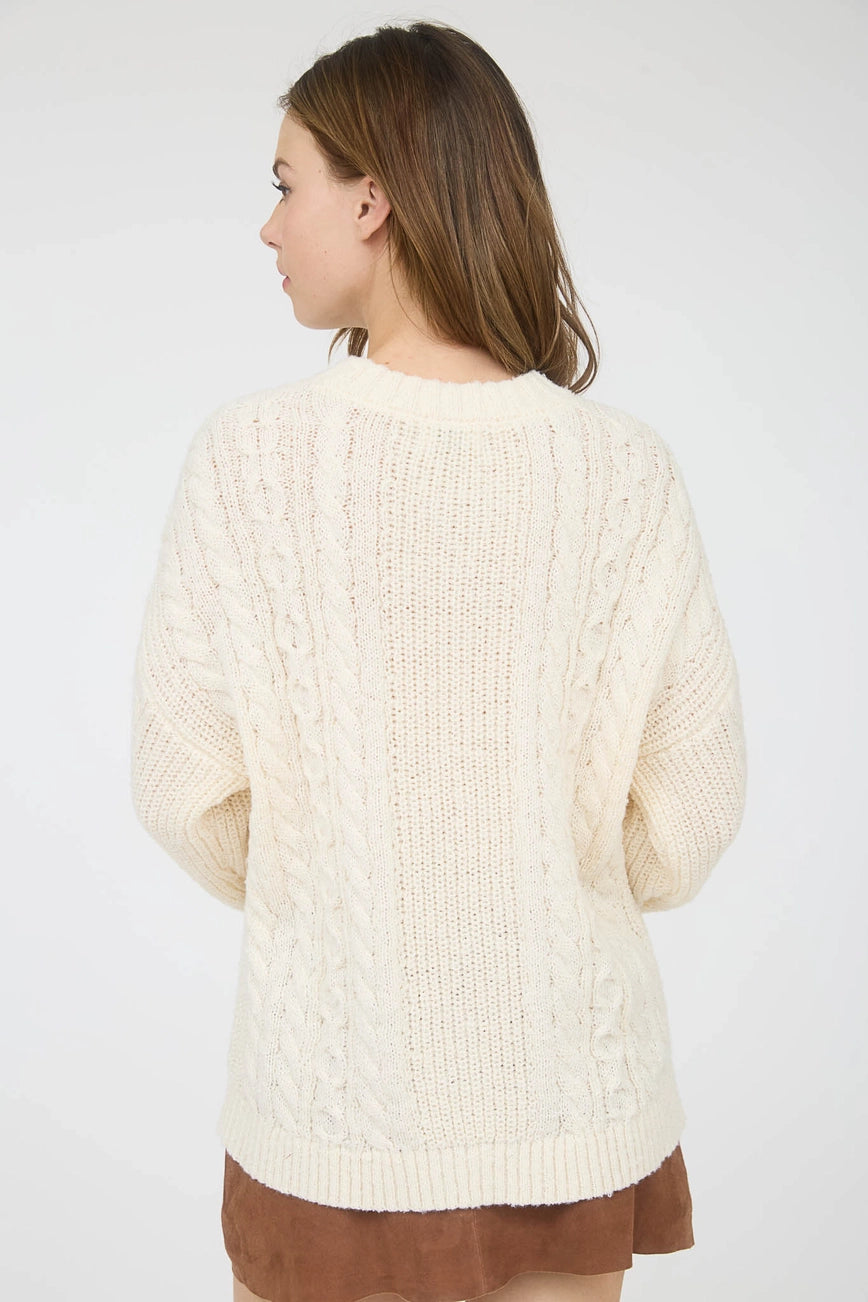 Cozy Cable Knit Sweater {Cream}