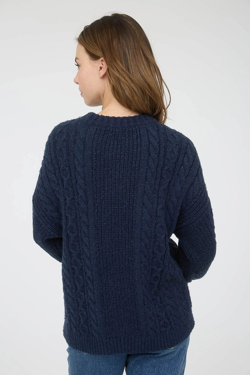 Cozy Cable Knit Sweater {Navy}