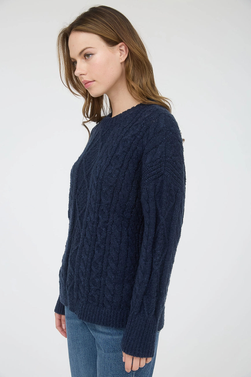 Cozy Cable Knit Sweater {Navy}