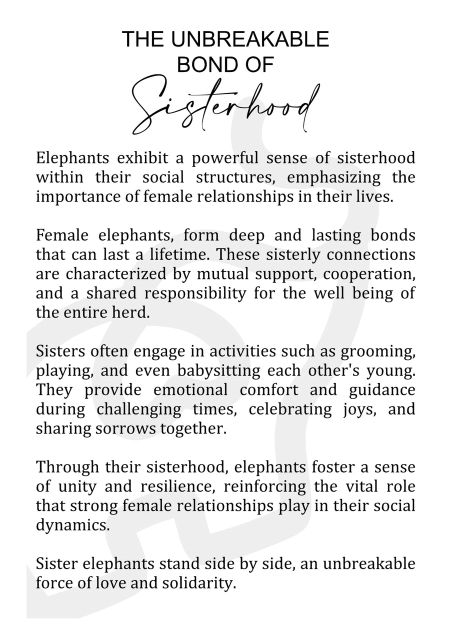 Story Ornament - Elephants The Unbreakable Bond - Sisterhood