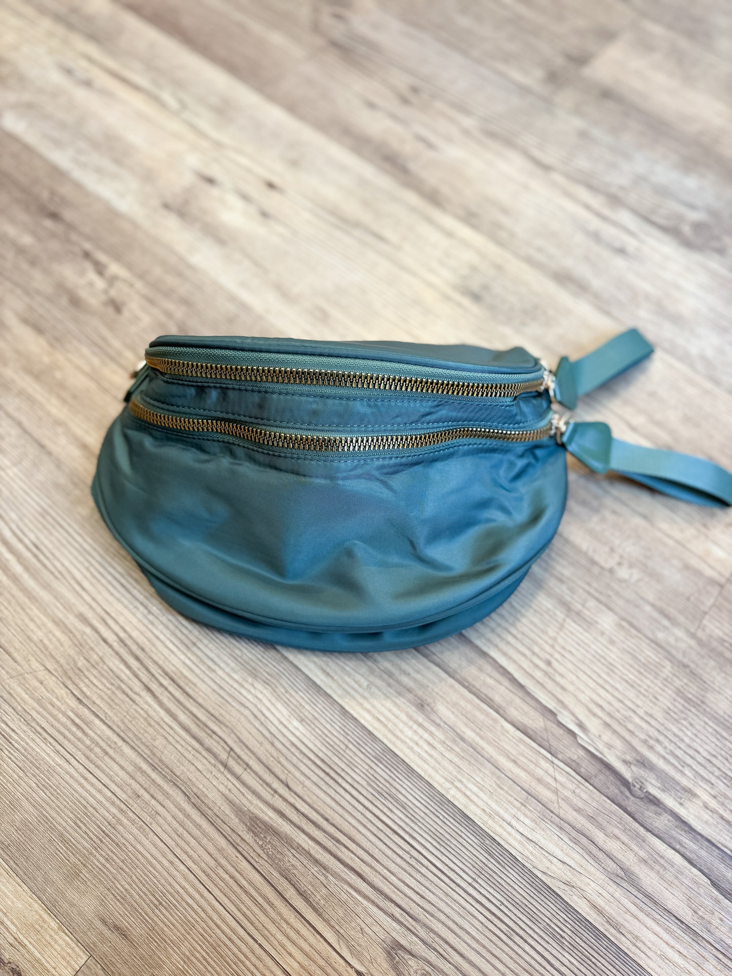 Nylon Double Zip Bag - Sage Green *TRENDING*