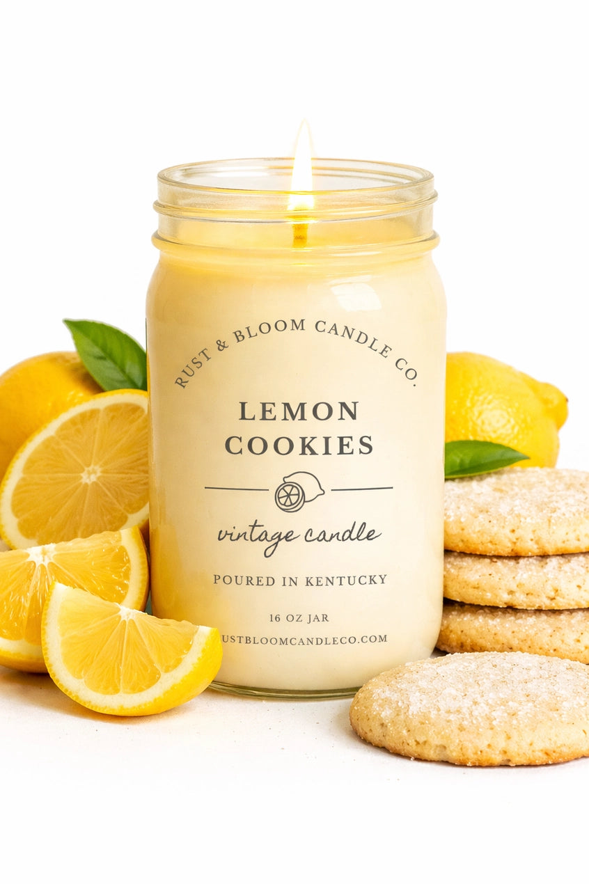 FINAL SALE - Rust & Bloom: Lemon Cookies 16 oz Candle