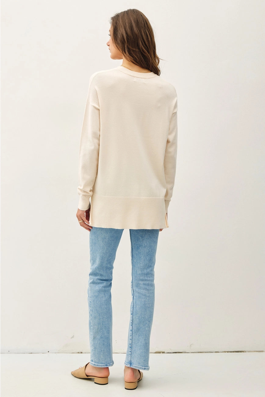 Oversized Long Sleeve Side Split Sweater