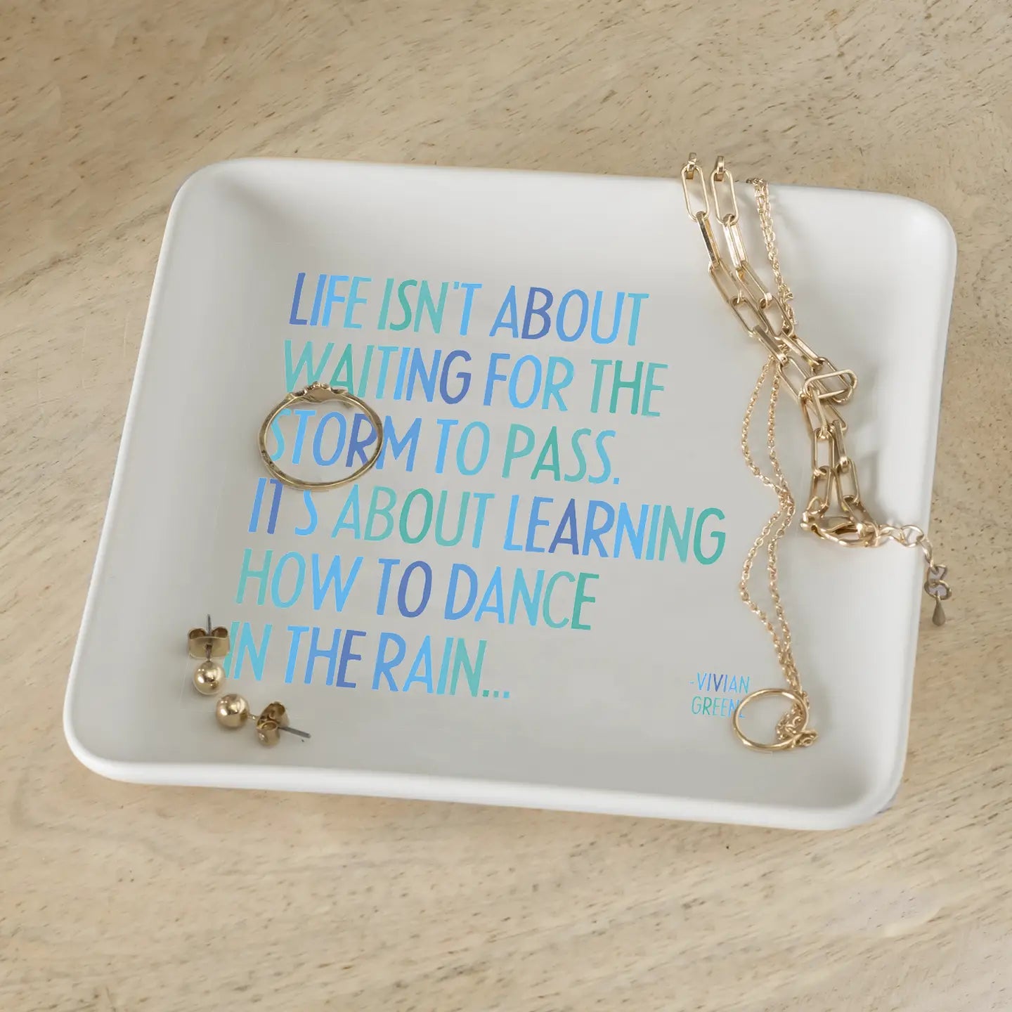 Quotable Trinket Dish - Dance in the Rain