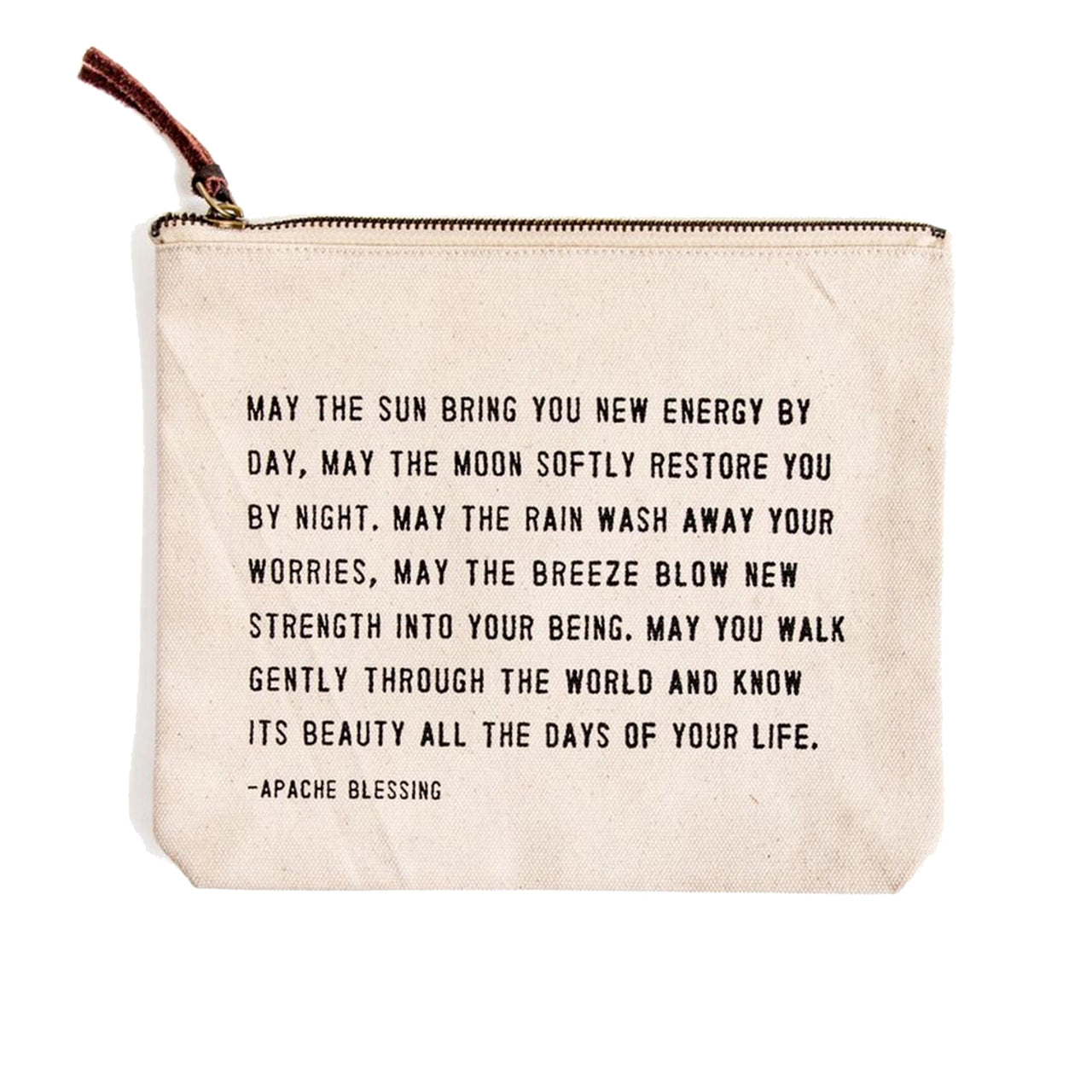 Canvas Zip Bag: May the Sun Bring You (Apache Blessing)