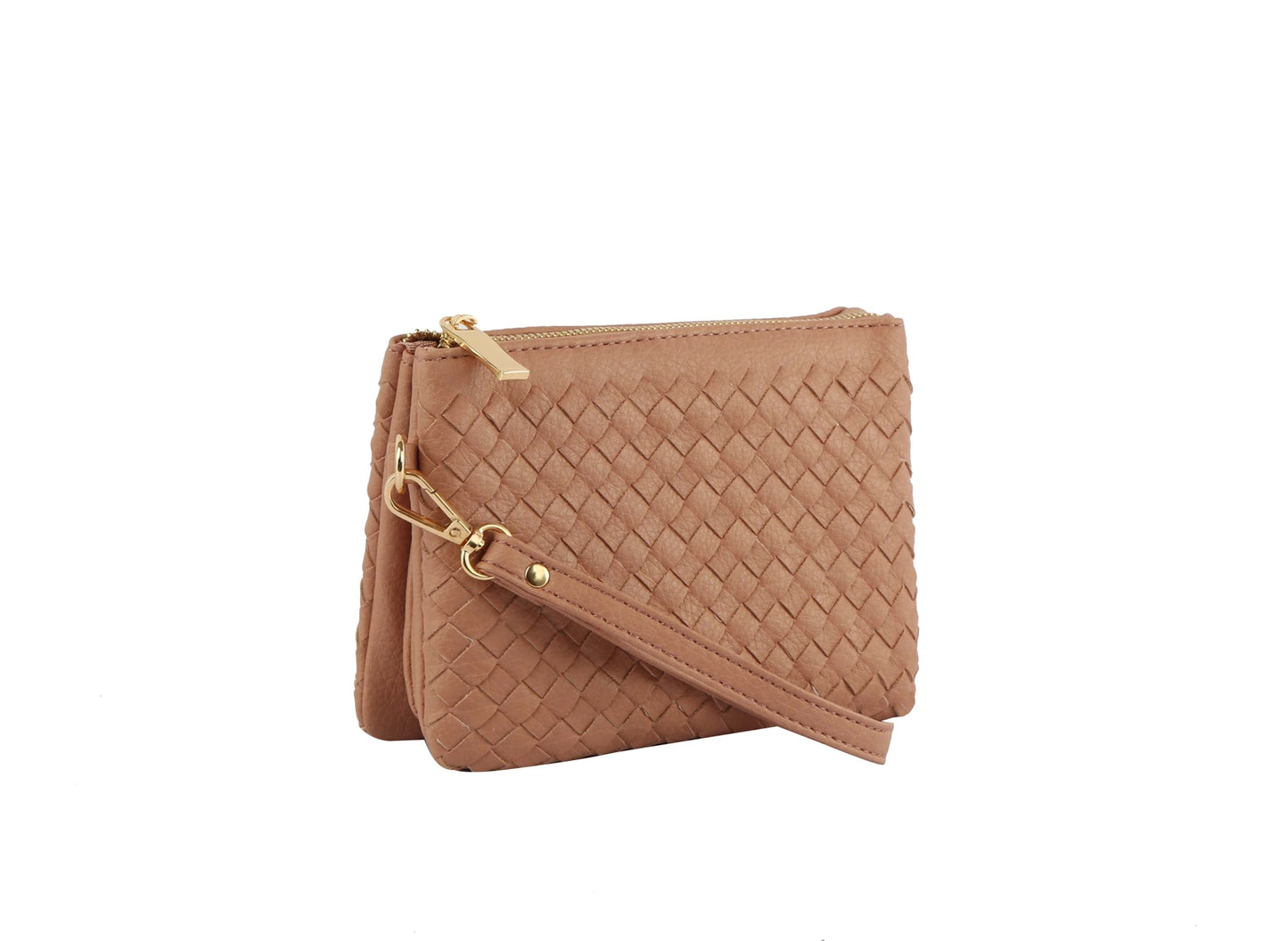 Woven Convertible Crossbody Purse {Dark Blush}