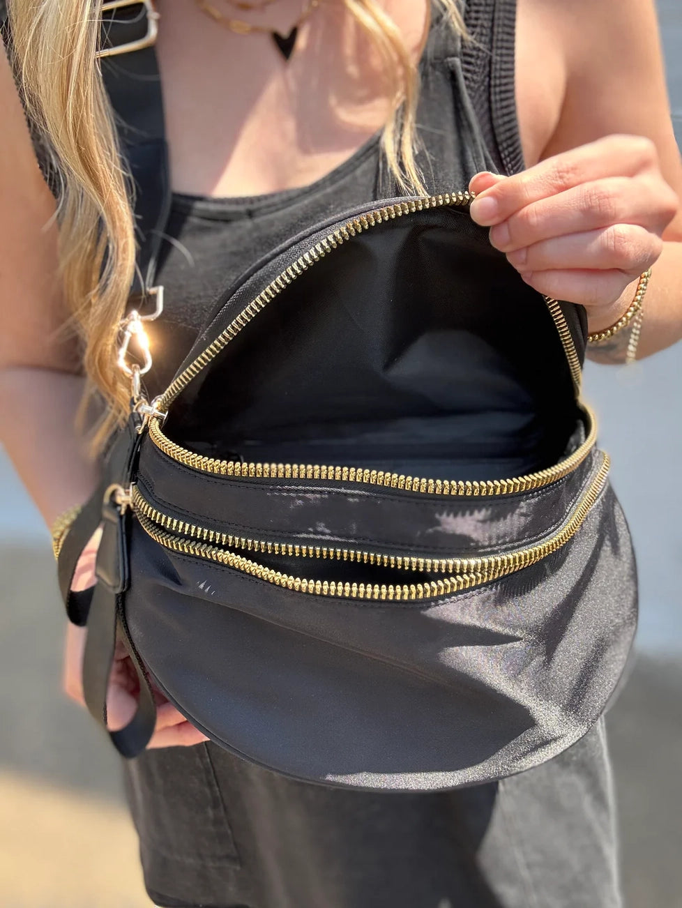 Nylon Double Zip Bag - Sage Green *TRENDING*