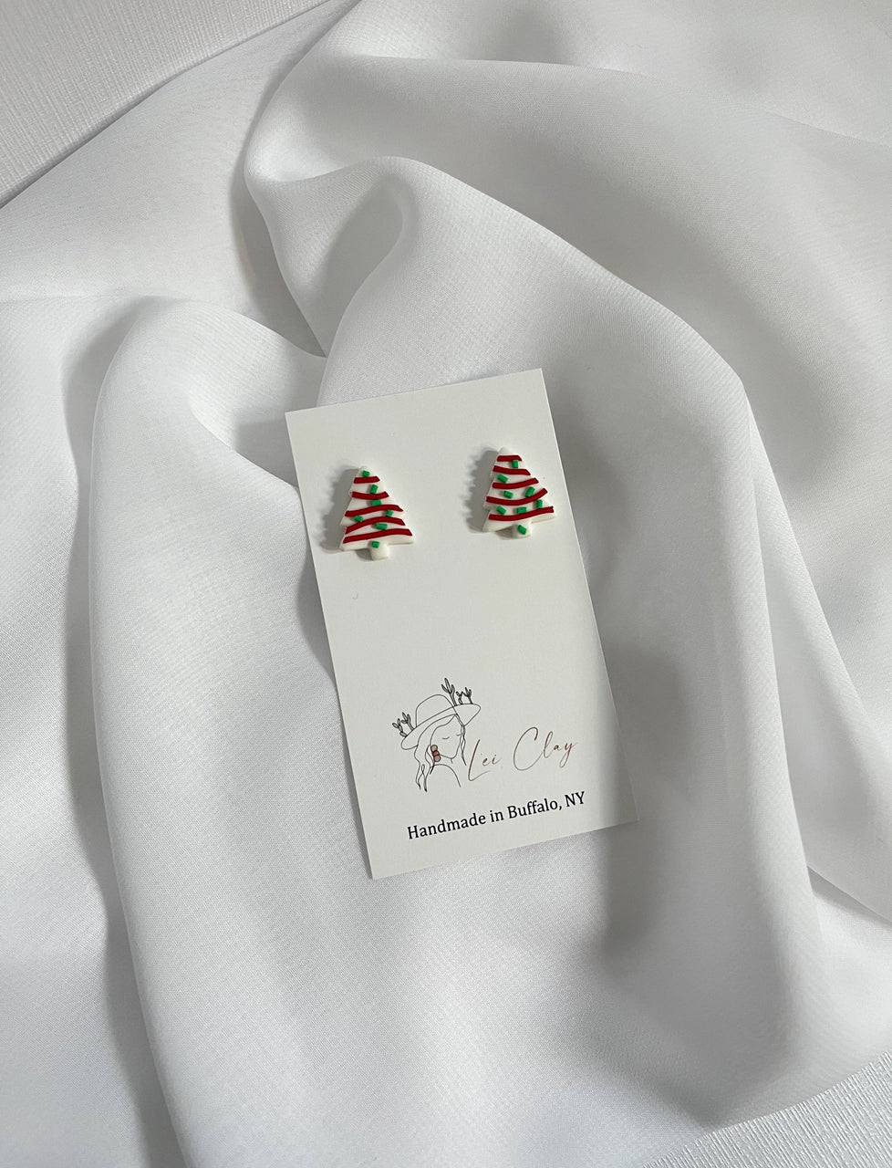 Holiday Earrings - Christmas Cake Studs