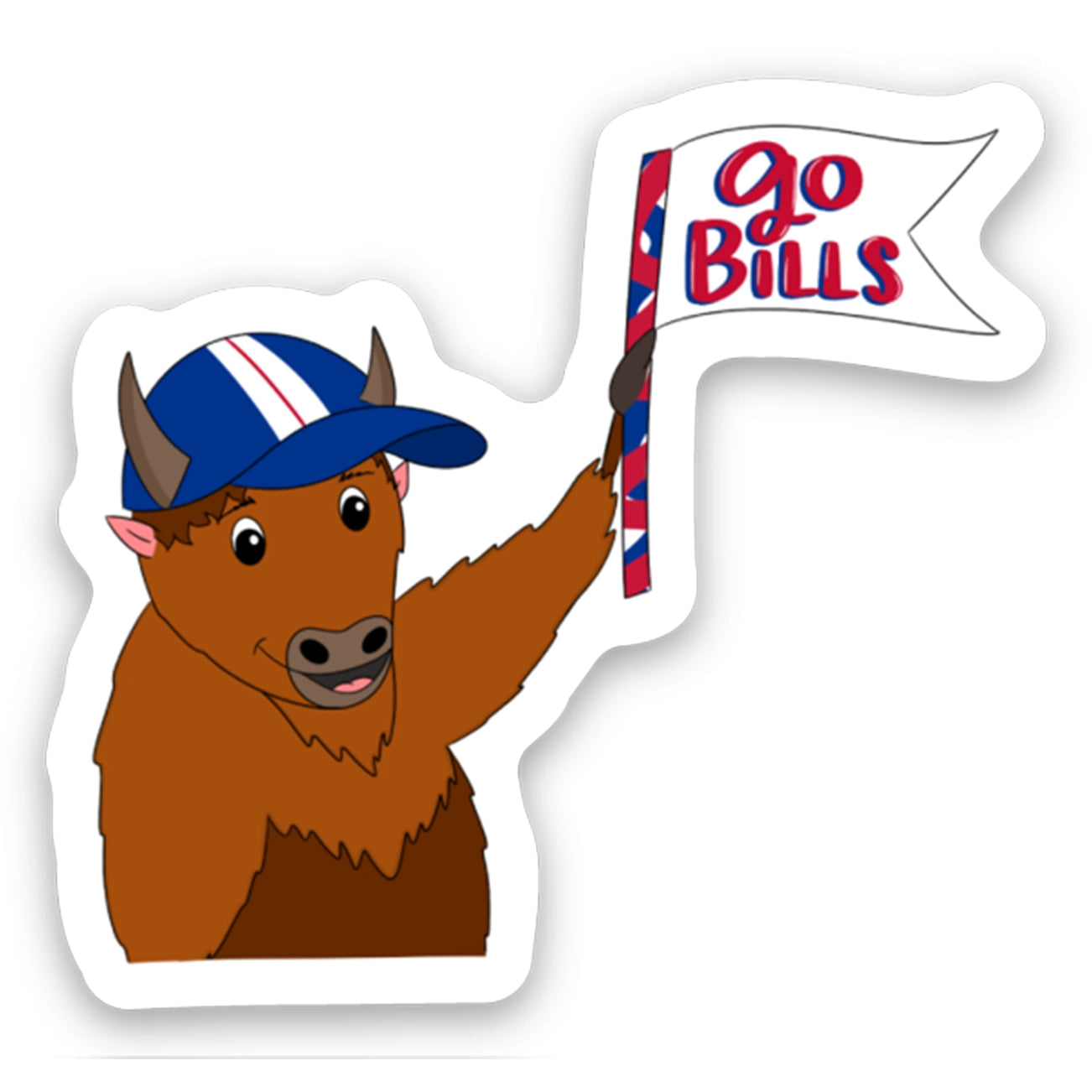 Buffalo Bills Sticker - Buffalo w/Flag