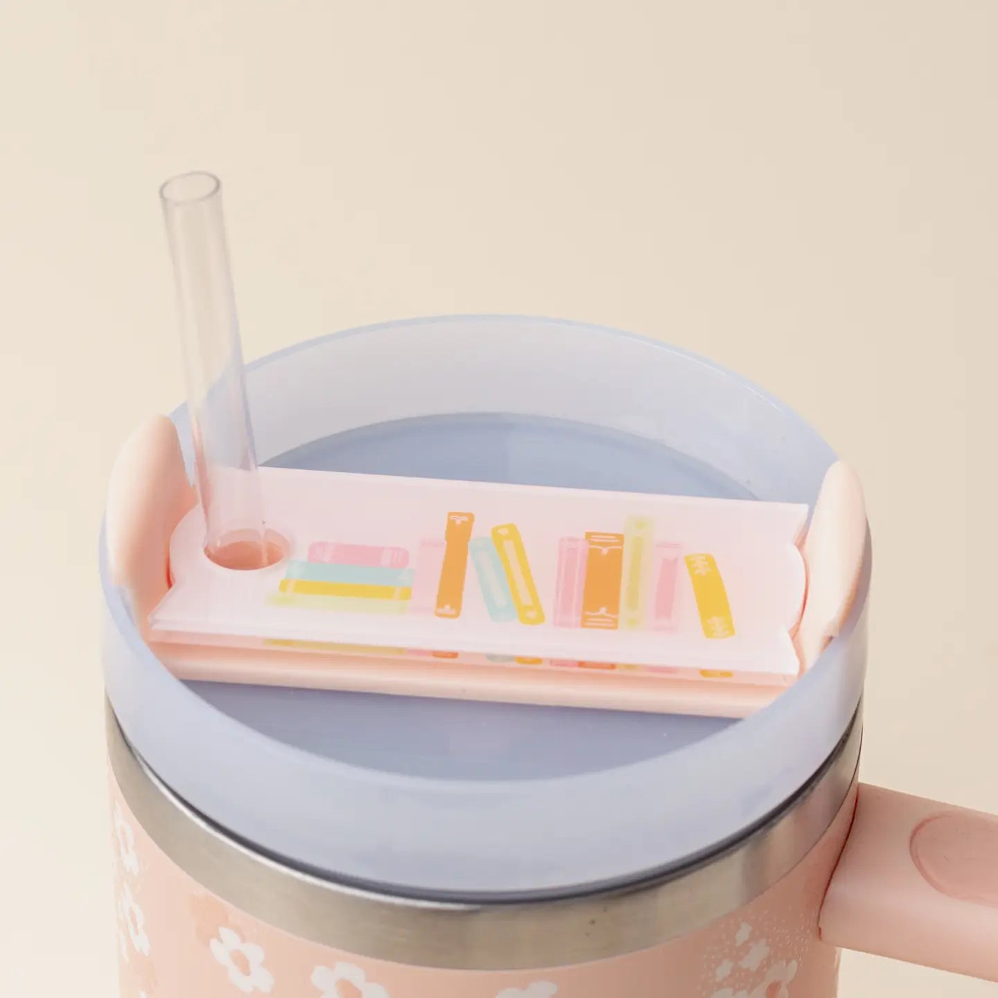 Tumbler Lid Tag - Books Stack