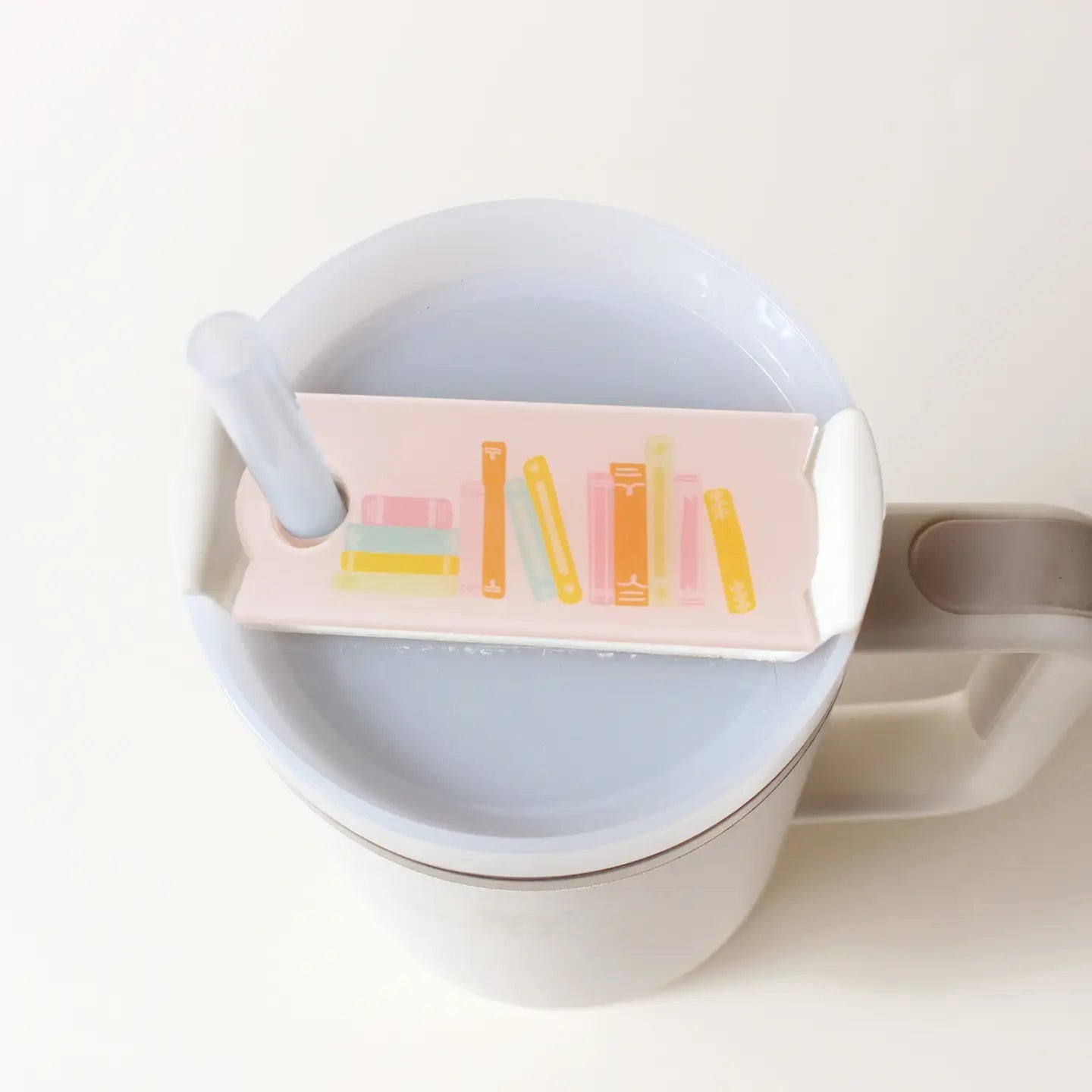FINAL SALE - Tumbler Lid Tag - Books Stack