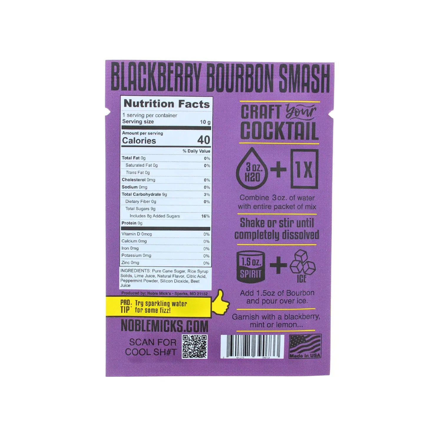 Single Serve Craft Cocktail - Blackberry Bourbon Smash