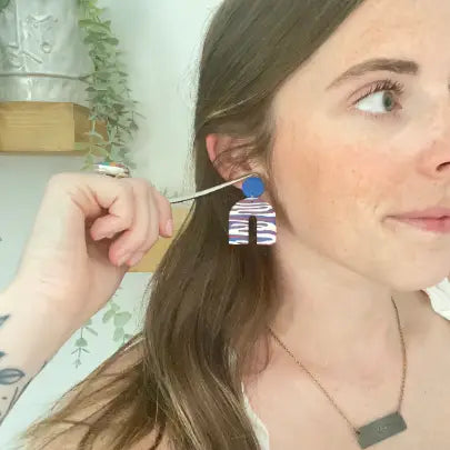 Buffalo Bills - Zebra Arch Dangle Earrings