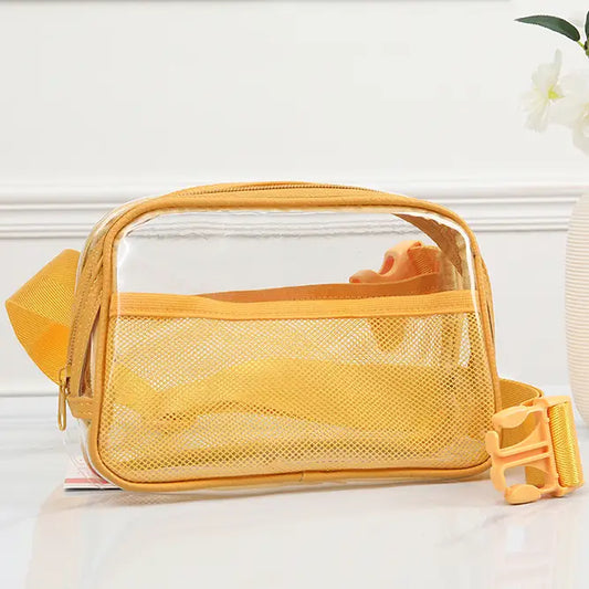 Solid Color Trim Clear Waist Bag {Mustard}
