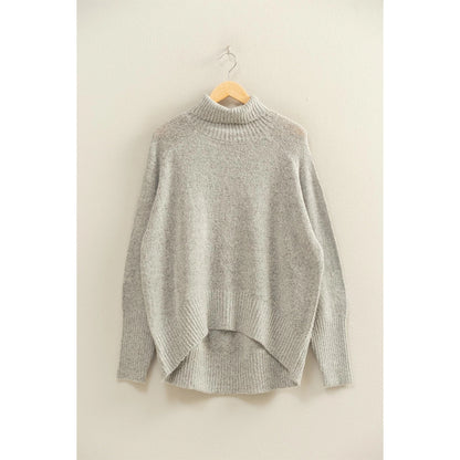 Oversized High Low Turtleneck Sweater