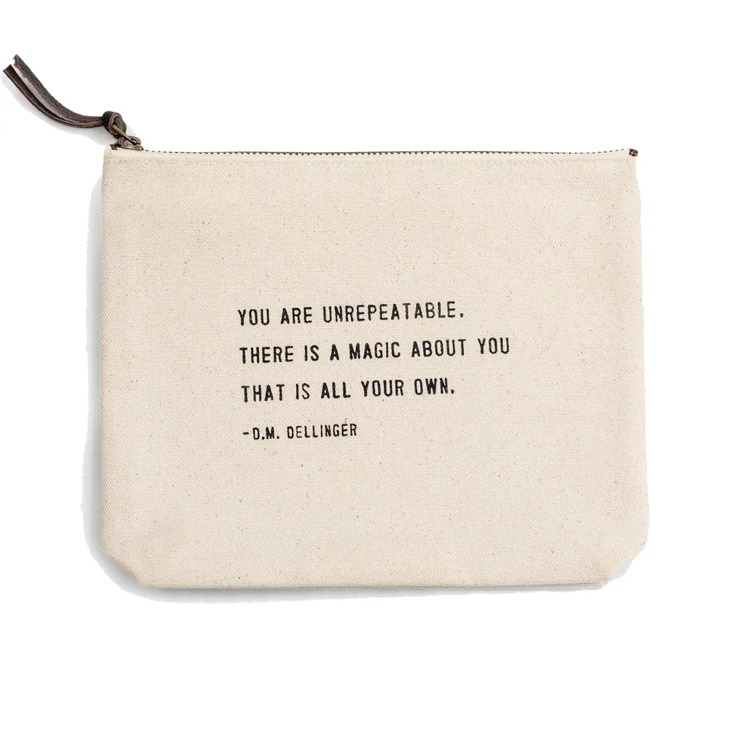 You Are Unrepeatable (D.M. Dellinger Quote) Canvas Zip Bag - Thumbnail 2