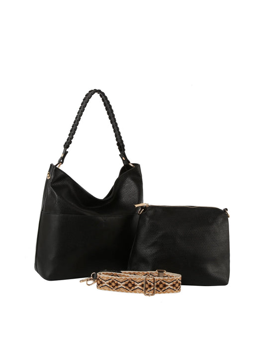 Classic Hobo Tote and Purse Set {Black}