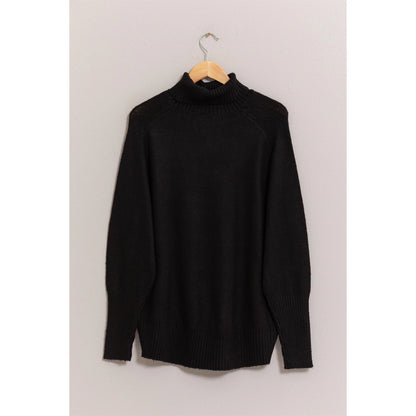 Turtleneck Long Sleeve Sweater {Black}