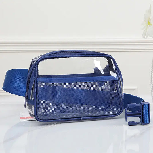 Solid Color Trim Clear Waist Bag {Royal Blue}