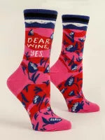 FINAL SALE - Blue Q "Dear Wine, Yes" Socks