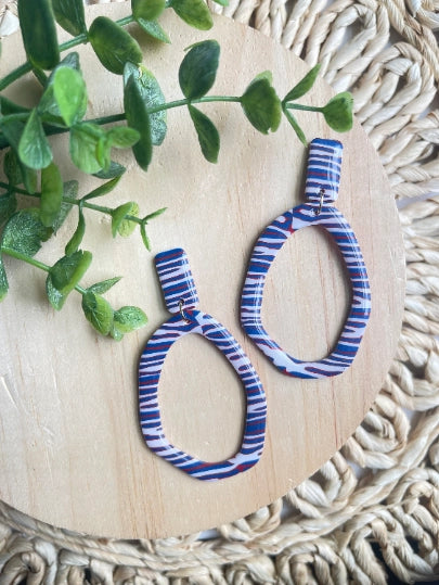 Buffalo Bills - Hoop Clay Earrings