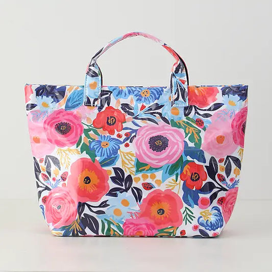 FINAL SALE - Waterproof Tote Bag Pvc Beach Bag Bloom Abroad