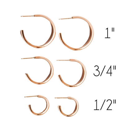 Classic Hoop Earrings - Silver 1/2"