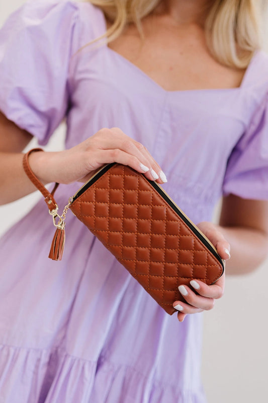 Zara Quilted Wallet {Brown}