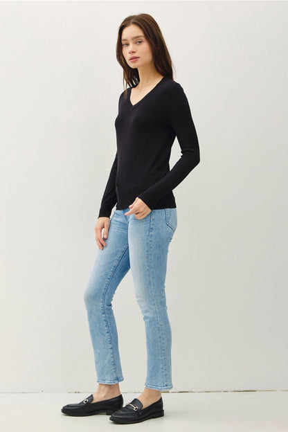 Classic V-Neck Solid Sweater