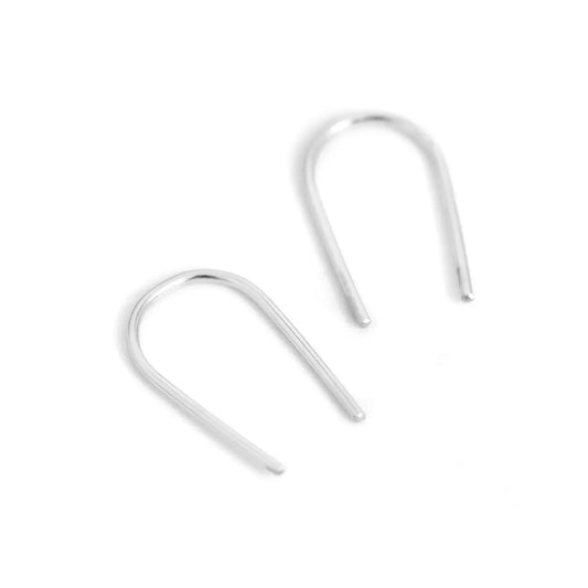 Open Arc Earrings - Silver