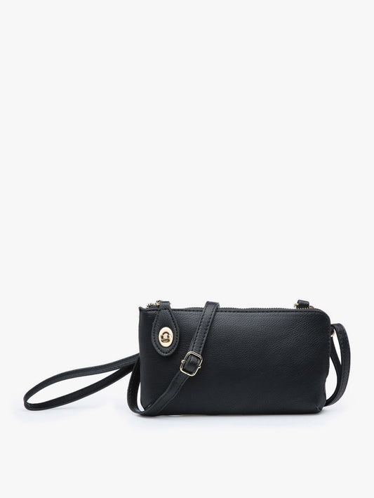 Kendall Crossbody/Wristlet w/Twist Lock - Black