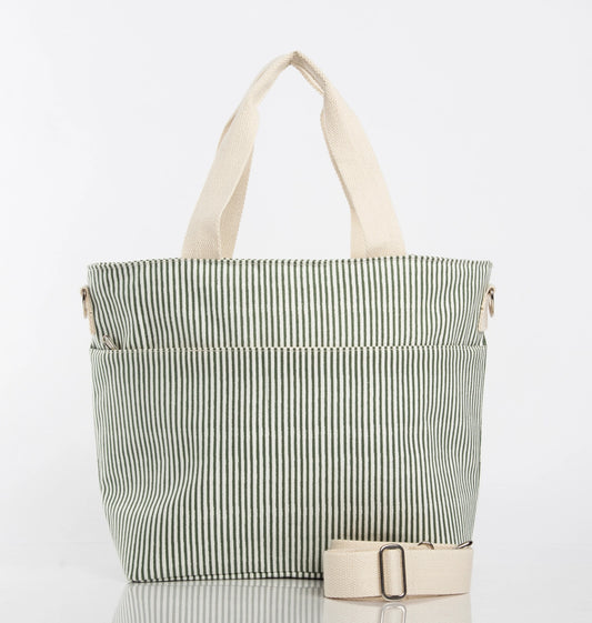 Stripes Cooler Tote - Gray