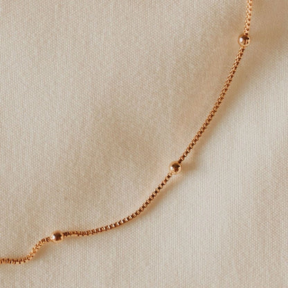 Gold Filled Satellite Necklace 14"