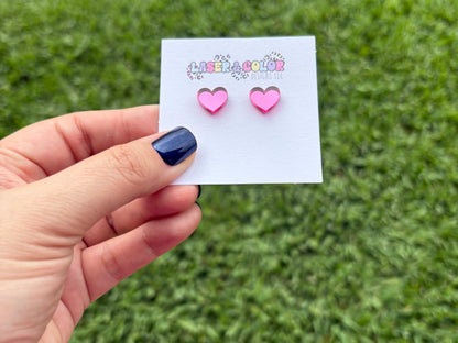 FINAL SALE - Pink Mirror Heart Earrings