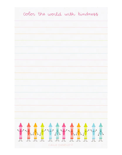 Color the World with Kindness Notepad