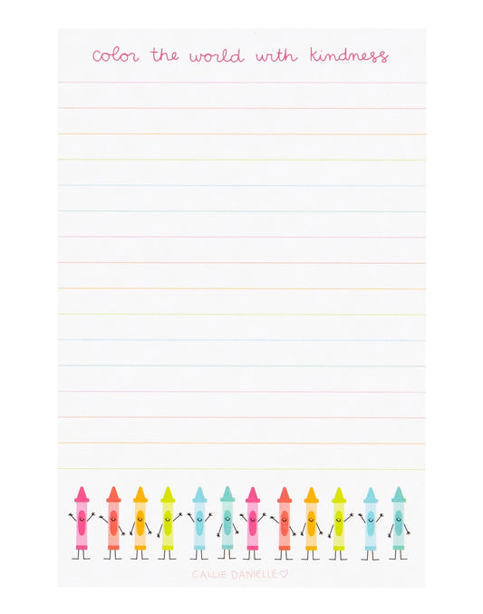 Color the World with Kindness Notepad