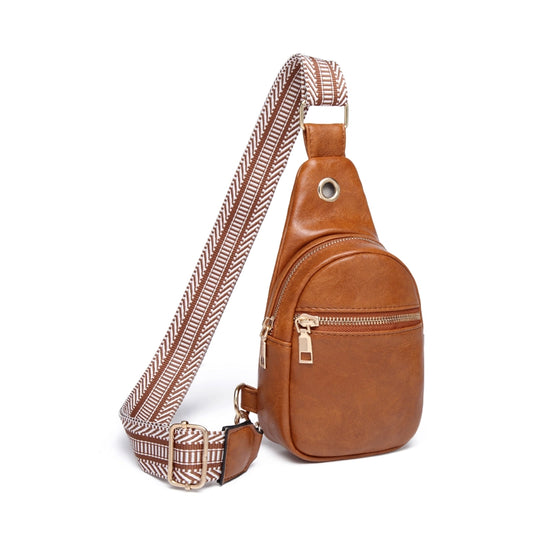 The Palmer | Sling Bag with Zipper Pocket {Camel}