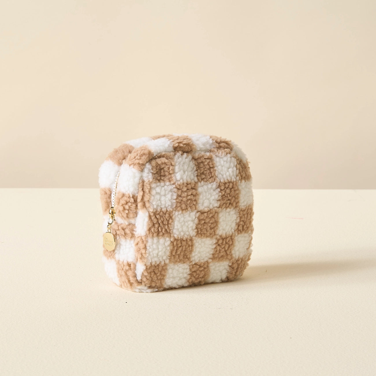 Teddy Pouch-Square Check Tan