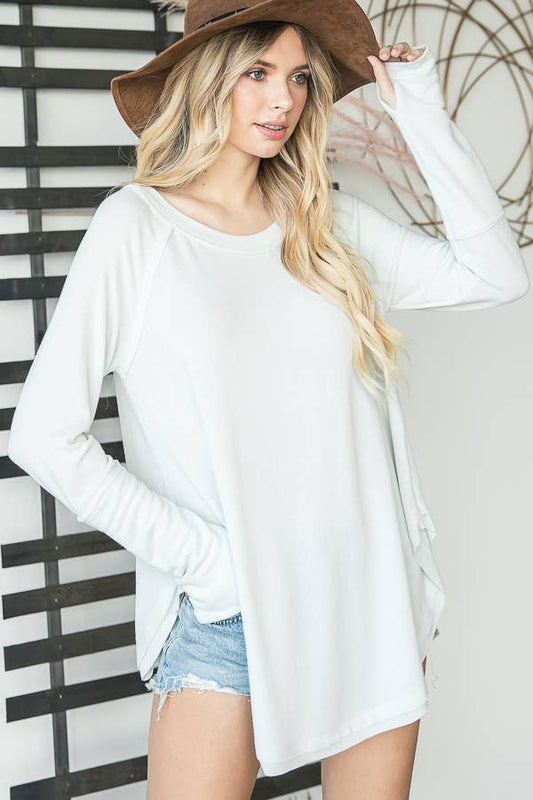 FINAL SALE - The Becky Boat Neck Top {Lt. Gray}