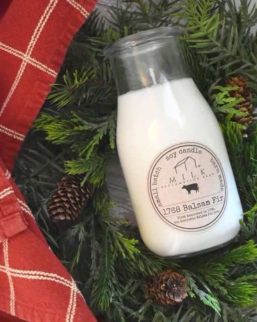 Holiday Milk Bottle Candle - 1768 Balsam Fir