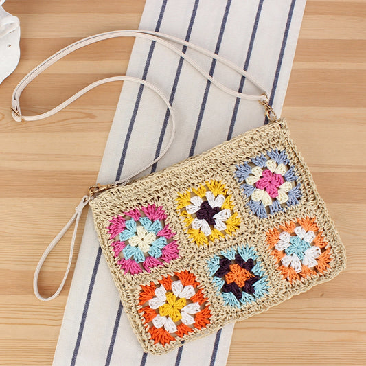 FINAL SALE - Crossbody Flip Straw Woven Bag